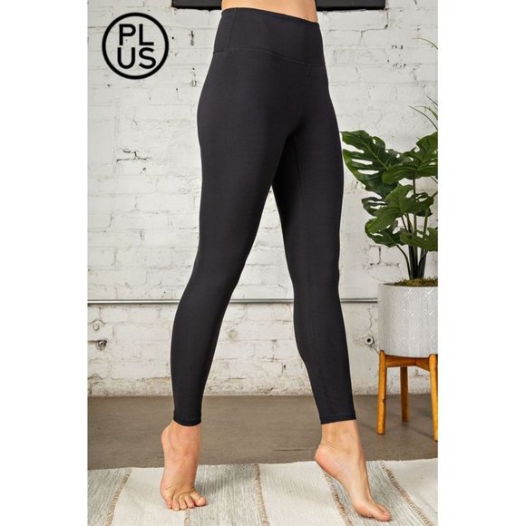 Rae Mode Pants - Plus Leggings w/Hidden Pocket 1X-3X S103 Black